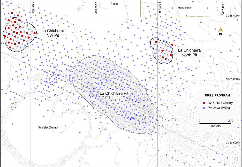 Location of the In-Fill Drilling Program in the Area of the La Chicharra Pit